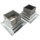 Vierkante deurroosters 29 x 29mm - kunststof chrome - set van 4 stuksthumbnail