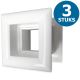 Vierkante deurroosters 29 x 29mm - kunststof wit - set van 3 stuksthumbnail Vierkante deurroosters 29 x 29mm - kunststof wit - set van 3 stuksthumbnail