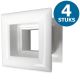 Vierkante deurroosters 29 x 29mm - kunststof wit - set van 4 stuksthumbnail Vierkante deurroosters 29 x 29mm - kunststof wit - set van 4 stuksthumbnail