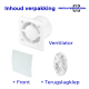 Pro-Design badkamerventilator - TIMER + VOCHTSENSOR (KW100H) - Ø 100mm - gebogen GLAS - mat witthumbnail
