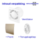 Pro-Design badkamerventilator - TIMER + VOCHTSENSOR (KW125H) - Ø 125mm - kunststof - goudthumbnail Pro-Design badkamerventilator - TIMER + VOCHTSENSOR (KW125H) - Ø 125mm - kunststof - goudthumbnail