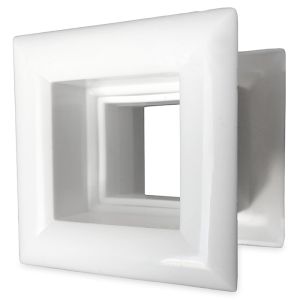 Vierkant deurrooster 29 x 29mm - kunststof wit Vierkant deurrooster 29 x 29mm - kunststof wit