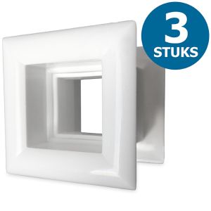 Vierkante deurroosters 29 x 29mm - kunststof wit - set van 3 stuks Vierkante deurroosters 29 x 29mm - kunststof wit - set van 3 stuks