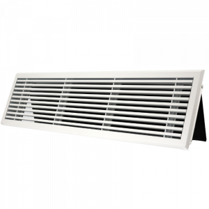 Wandrooster met volumeregelaar t.b.v. 500 x 100mm - staal - WIT RAL9003