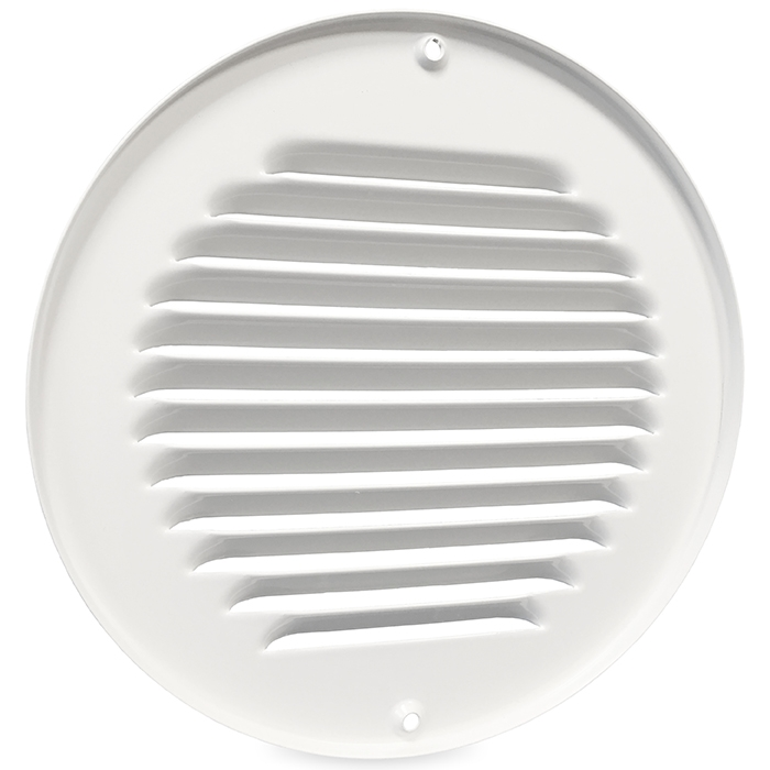 Aluminium rond schoepenrooster opbouw - 200mm WIT (1-R200W) Aluminium rond schoepenrooster opbouw - 200mm WIT (1-R200W)