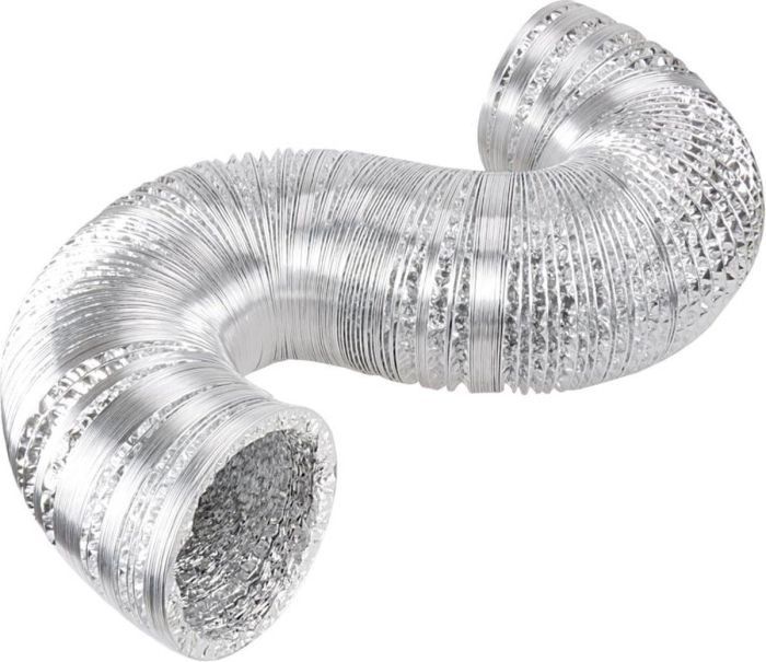 Flexibele ventilatieslang ongeïsoleerd - aluminium - Ø 150mm - lengte 1 meter Flexibele ventilatieslang ongeïsoleerd - aluminium - Ø 150mm - lengte 1 meter