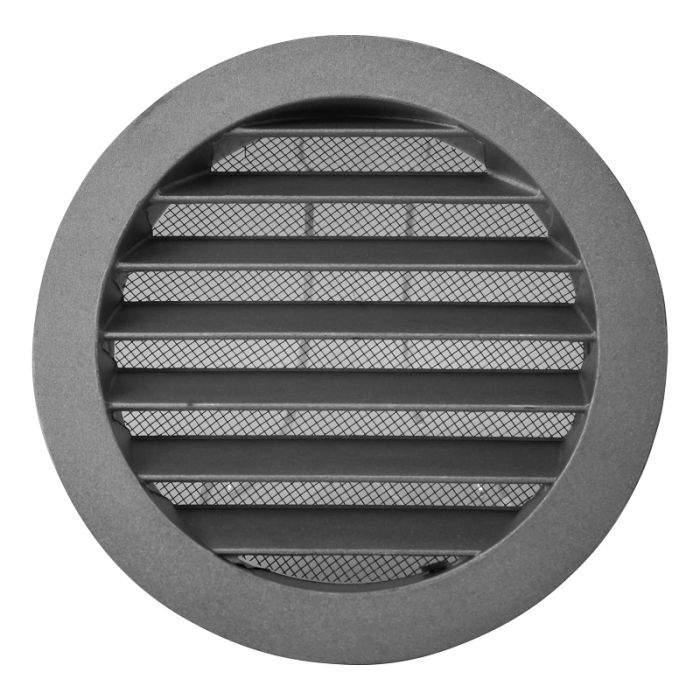 Rond buitenluchtrooster aluminium Ø125mm met fijnmazig gaas Rond buitenluchtrooster aluminium Ø125mm met fijnmazig gaas