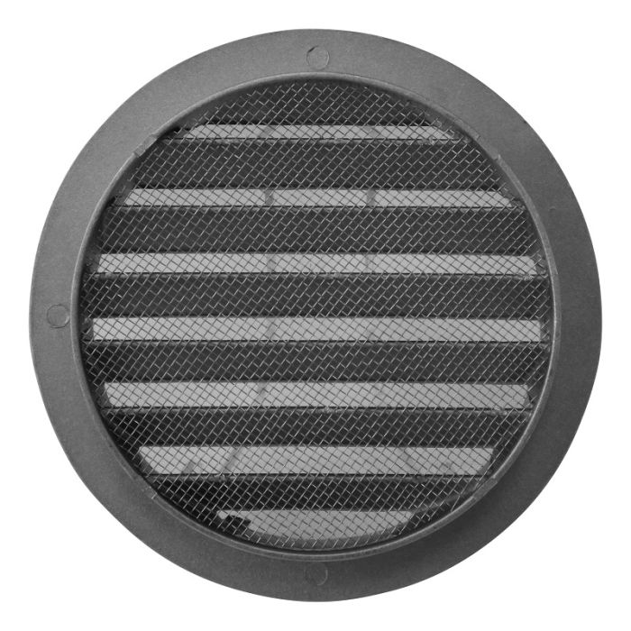 Rond buitenluchtrooster aluminium Ø125mm met fijnmazig gaas Rond buitenluchtrooster aluminium Ø125mm met fijnmazig gaas