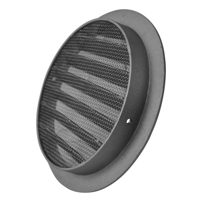 Rond buitenluchtrooster aluminium Ø125mm met fijnmazig gaas Rond buitenluchtrooster aluminium Ø125mm met fijnmazig gaas