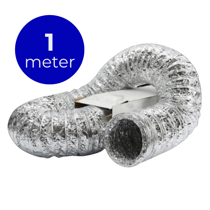 Flexibele ventilatieslang ongeïsoleerd - aluminium - Ø 150mm - lengte 1 meter Flexibele ventilatieslang ongeïsoleerd - aluminium - Ø 150mm - lengte 1 meter