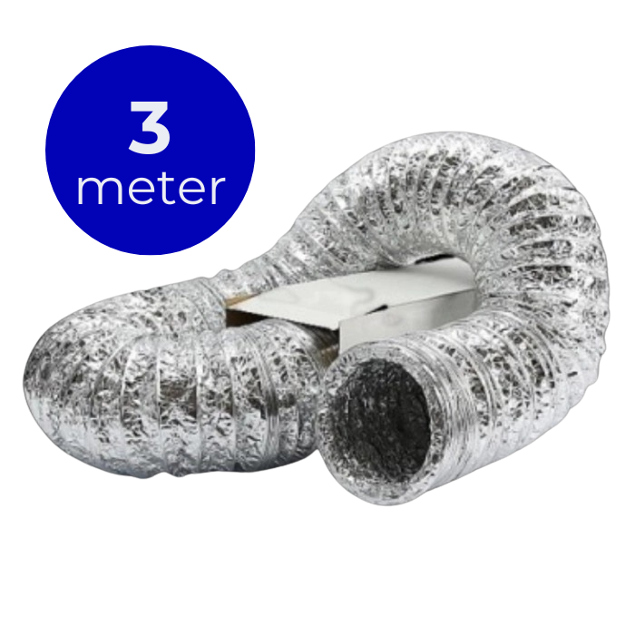 Flexibele ventilatieslang ongeïsoleerd - aluminium - Ø 80mm - lengte 3 meter Flexibele ventilatieslang ongeïsoleerd - aluminium - Ø 80mm - lengte 3 meter