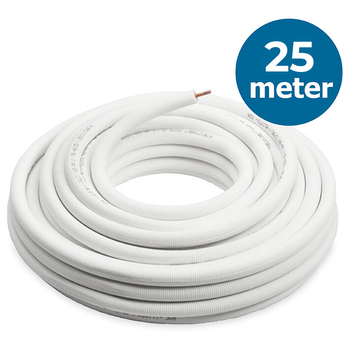 Koperen koelleiding, geïsoleerd (3/8 inch, lengte 25m)