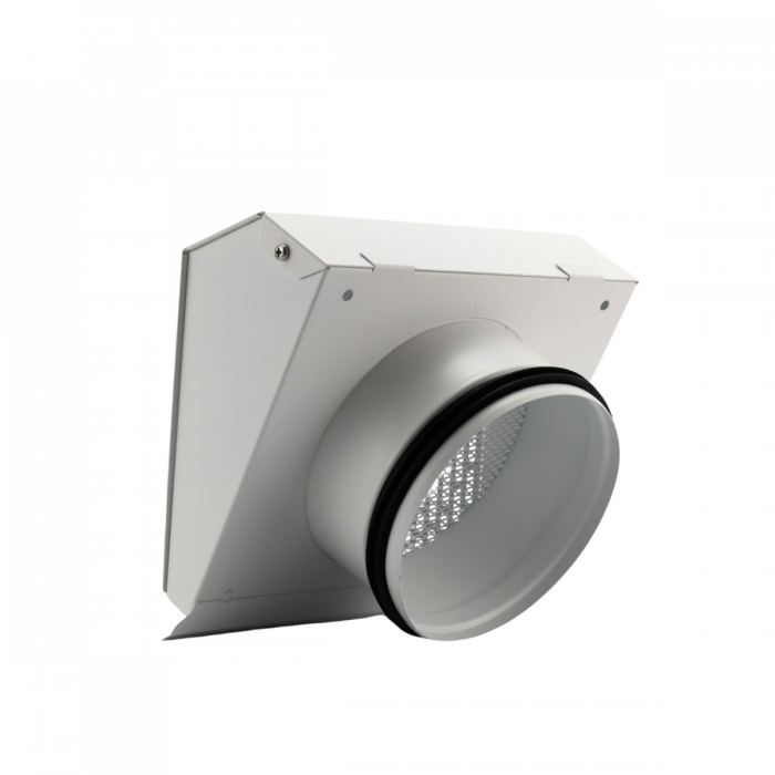 Whisper Luxe Design Gevelkap 125mm - AFVOER - WIT Whisper Luxe Design Gevelkap 125mm - AFVOER - WIT