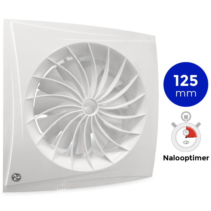 [TweedeKans] Badkamer ventilator Blauberg Sileo - Ø 125mm - MET TIMER (SILEO125T)