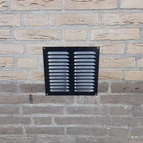 Aluminium schoepenrooster opbouw 300 x 300mm - ZWART (1-3030Z)