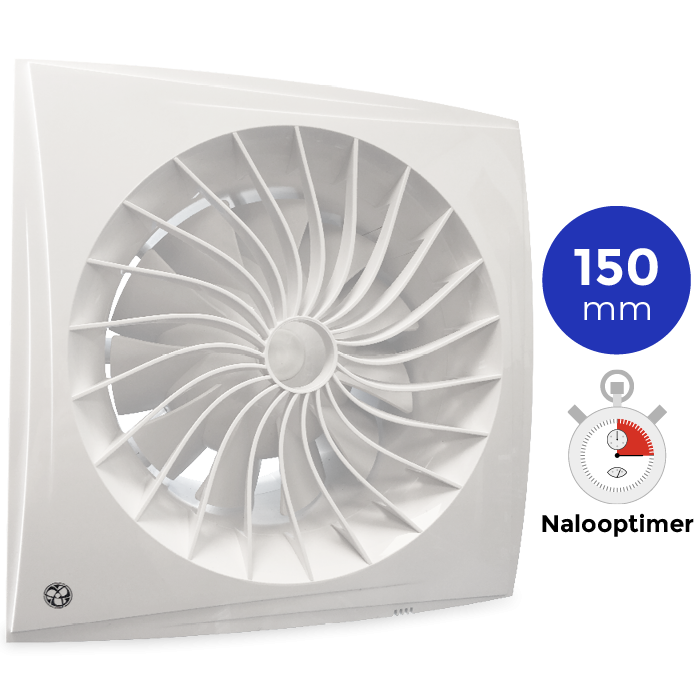 [TweedeKans] Badkamer ventilator Blauberg Sileo - Ø 150mm - 2-standen - MET TIMER (SILEO150T)