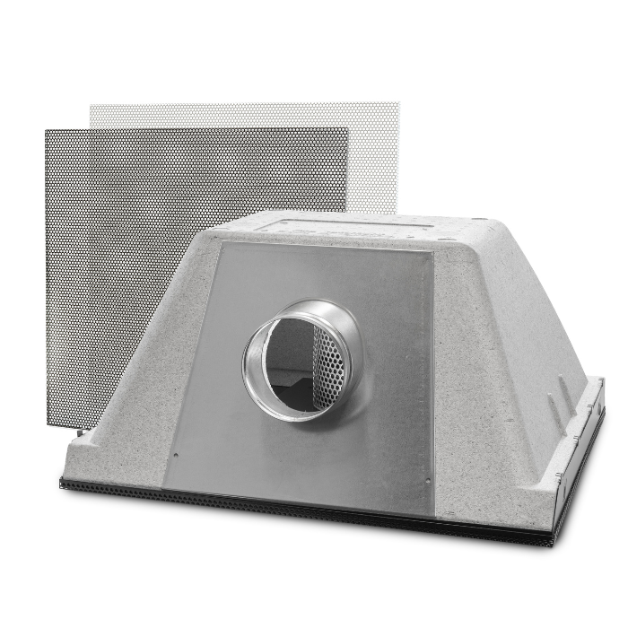 Toevoerplenum "EasyPlenum" - 125mm - Met geperforeerd rooster