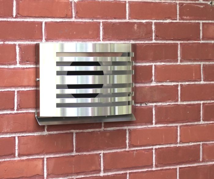 Design gevelkap PREMIUM LINE -ALFA- Ø 125mm met grofmazig gaas - RVS