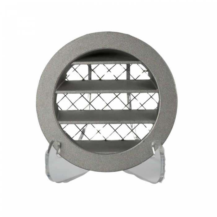 Rond buitenluchtrooster aluminium Ø 80mm met grofmazig gaas - hoge doorlaat