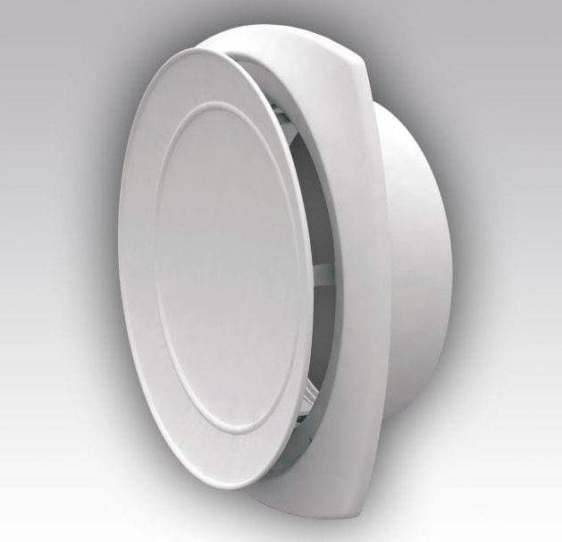 Verstelbaar kunststof ventilatierooster met flens Ø125mm - wit - TOEVOER Verstelbaar kunststof ventilatierooster met flens Ø125mm - wit - TOEVOER