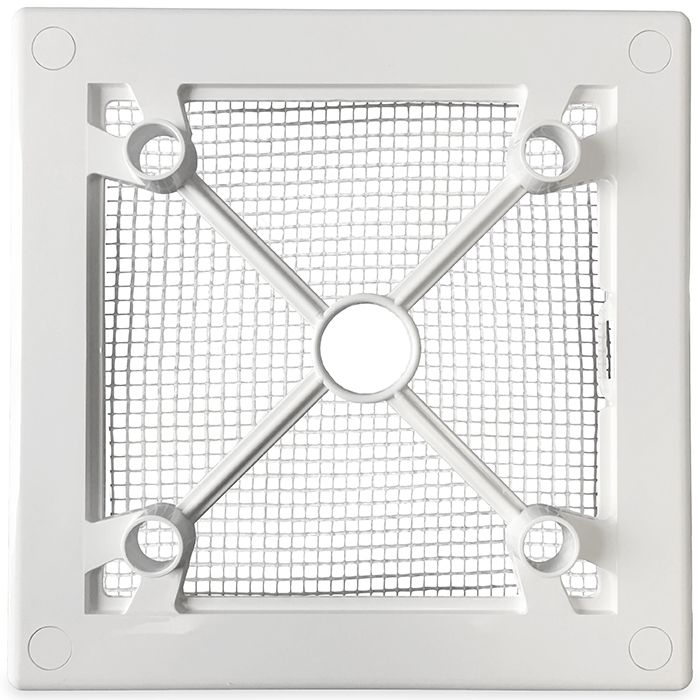 Design ventilatierooster vierkant (afvoer & toevoer) Ø100mm - vlak GLAS - mat grijs Design ventilatierooster vierkant (afvoer & toevoer) Ø100mm - vlak GLAS - mat grijs