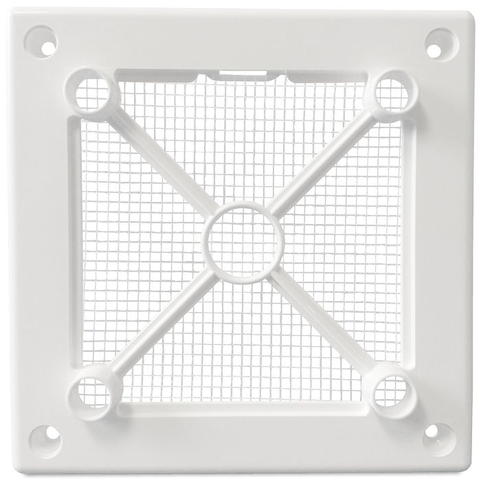 Design ventilatierooster vierkant (afvoer & toevoer) Ø125mm - kunststof - zilver Design ventilatierooster vierkant (afvoer & toevoer) Ø125mm - kunststof - zilver