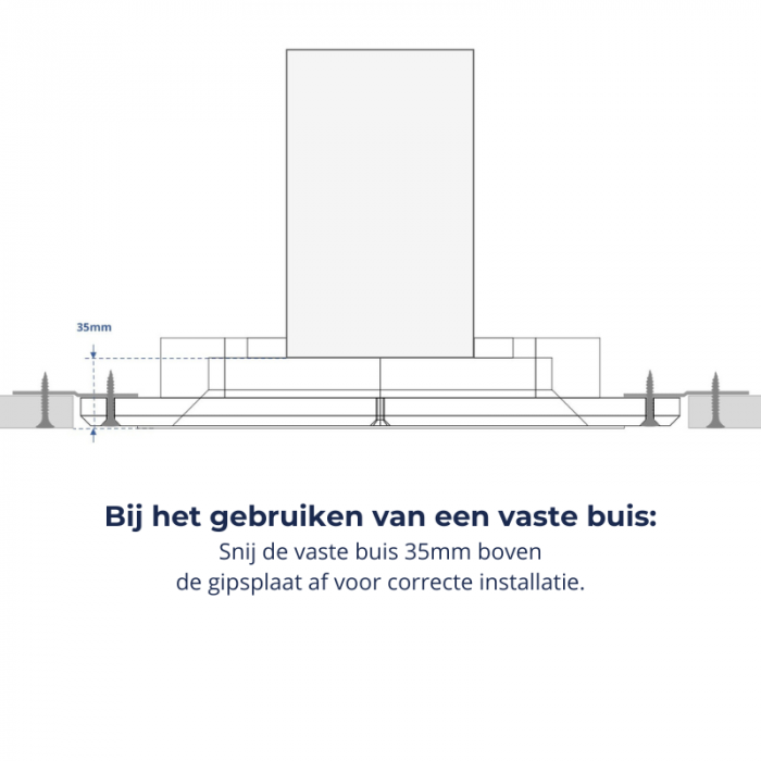 Wallflow Inbouw ventilatiemodule vierkant - voor instucbaar ventilatieventiel - Ø 125mm