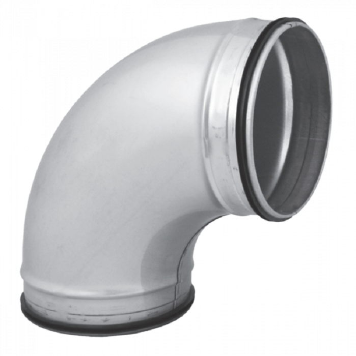 Bocht 90º met afdichtingsrubber - geperst - Ø 150mm Bocht 90º met afdichtingsrubber - geperst - Ø 150mm