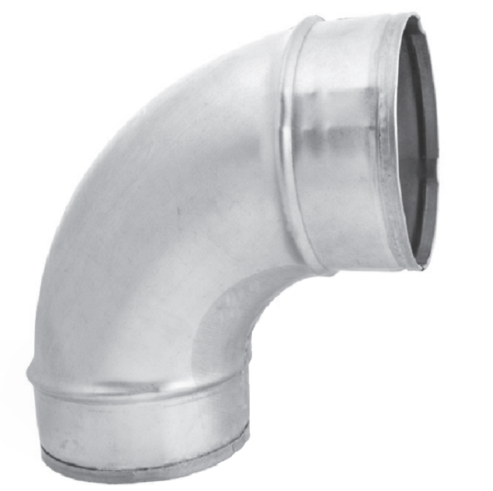 Bocht 90º voor spirobuis Ø 125mm - geperst Bocht 90º voor spirobuis Ø 125mm - geperst