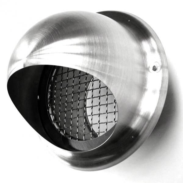 Bolrooster RVS Ø 200mm met grofmazig gaas - hoge doorlaat Bolrooster RVS Ø 200mm met grofmazig gaas - hoge doorlaat