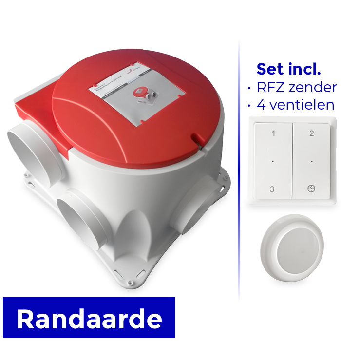 Stork Woonhuisventilator ComfoFan S R - incl. RFZ zender + 4 luchtventielen