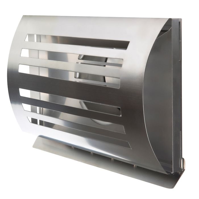 Design gevelkap PREMIUM LINE -DELTA- Ø 125mm met terugslagklep - RVS Design gevelkap PREMIUM LINE -DELTA- Ø 125mm met terugslagklep - RVS