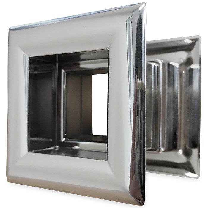 Vierkante deurroosters 29 x 29mm - kunststof chrome - set van 4 stuks