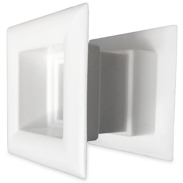 Vierkante deurroosters 29 x 29mm - kunststof wit - set van 3 stuks Vierkante deurroosters 29 x 29mm - kunststof wit - set van 3 stuks