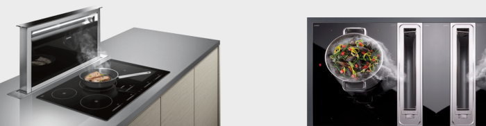 PuriVent DOMINO filter voor kookplaat met ingebouwde afzuiging - 840 m3/h - 220 x 90mm