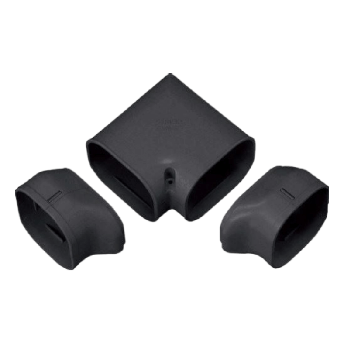 Airco gedraaide bocht 90 graden - ZWART (SN-77-K) Airco gedraaide bocht 90 graden - ZWART (SN-77-K)