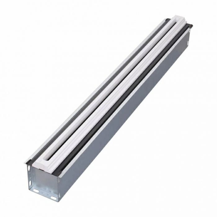 LINE - instucbaar lijnrooster - Lengte 1250mm - 1 sleuf - hoogte 18mm - incl. plenumbox 125mm LINE - instucbaar lijnrooster - Lengte 1250mm - 1 sleuf - hoogte 18mm - incl. plenumbox 125mm