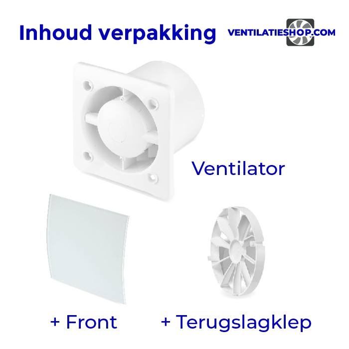 Pro-Design badkamer/toilet ventilator - STANDAARD (KW100) - Ø100mm - gebogen GLAS - mat wit Pro-Design badkamer/toilet ventilator - STANDAARD (KW100) - Ø100mm - gebogen GLAS - mat wit