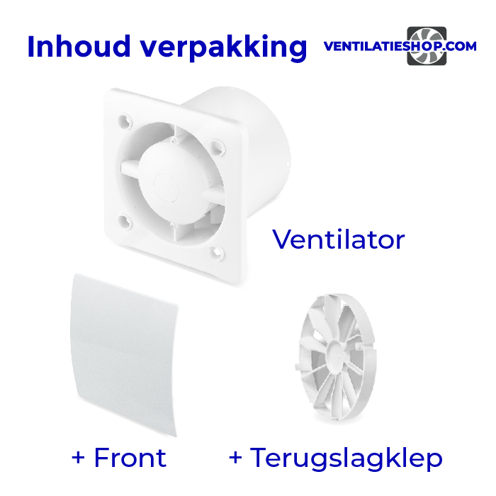 Pro-Design badkamer/toilet ventilator - TREKKOORD (KW125W) - Ø 125mm - kunststof - wit