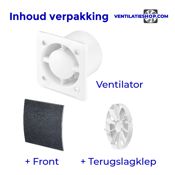 Pro-Design badkamer/toilet ventilator - MET TIMER (KW100T) - Ø100mm - kunststof - grafiet DELUXE