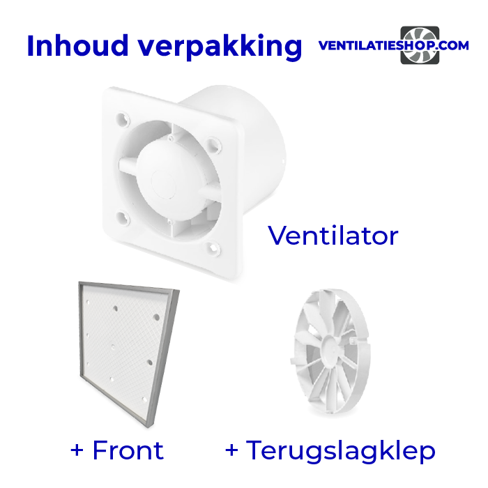 Pro-Design badkamerventilator - TIMER + VOCHTSENSOR (KW125H) - Ø 125mm - Tegelfront