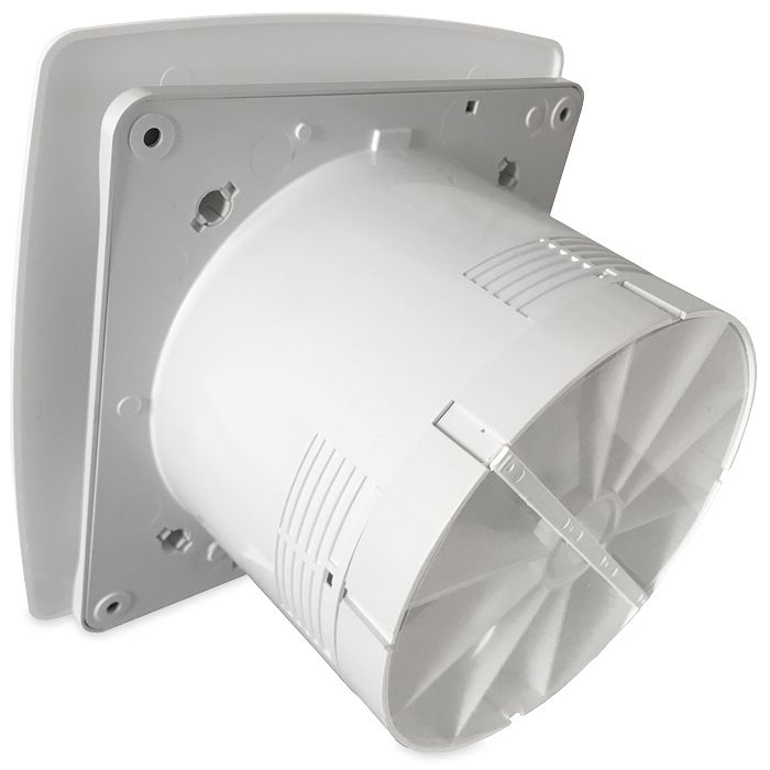 [TweedeKans] Pro-Design badkamerventilator - TIMER + VOCHTSENSOR (KW100H) - Ø 100mm - WIT *Bold-Line*
