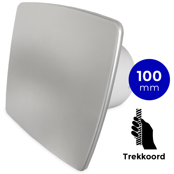 Pro-Design badkamer/toilet ventilator - TREKKOORD (KW100W) - Ø 100mm - RVS *Bold-Line* Pro-Design badkamer/toilet ventilator - TREKKOORD (KW100W) - Ø 100mm - RVS *Bold-Line*