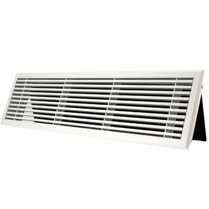 Wandrooster met volumeregelaar t.b.v. 800 x 150mm - staal - WIT RAL9003