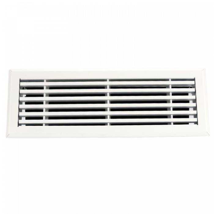 Wandrooster met volumeregelaar t.b.v. 400 x 100mm - staal - WIT RAL9003 Wandrooster met volumeregelaar t.b.v. 400 x 100mm - staal - WIT RAL9003