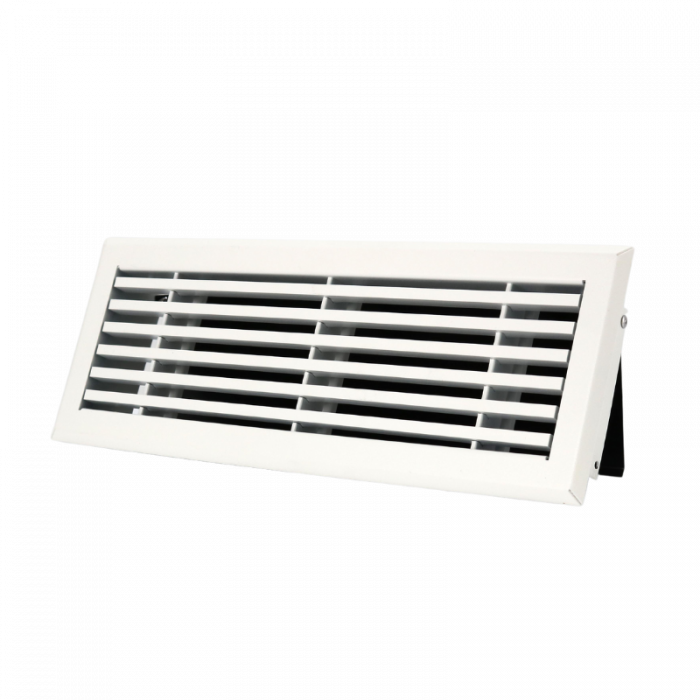 Wandrooster met volumeregelaar t.b.v. 400 x 100mm - staal - WIT RAL9003 Wandrooster met volumeregelaar t.b.v. 400 x 100mm - staal - WIT RAL9003