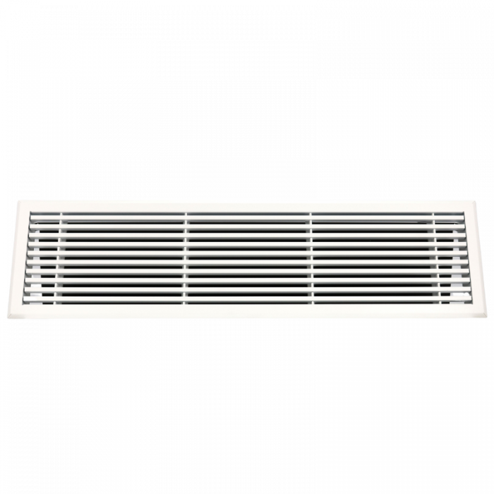 Wandrooster met volumeregelaar t.b.v. 600 x 100mm - staal - WIT RAL9003