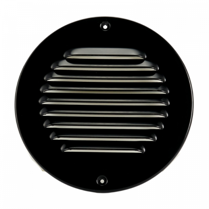 Aluminium rond schoepenrooster ZWART opbouw - 150mm (1-R150Z)