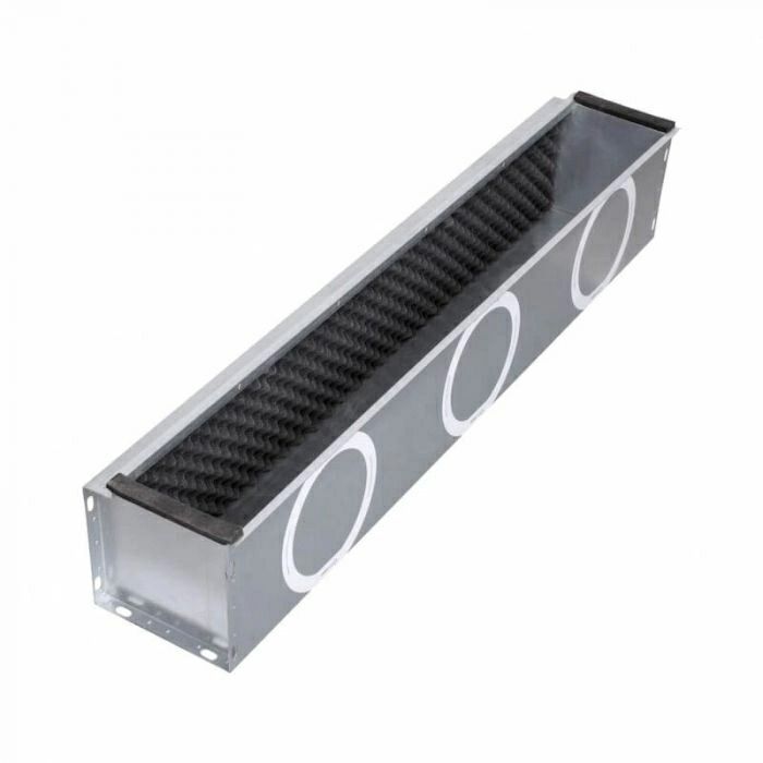 LINE - instucbaar lijnrooster - Lengte 1250mm - 2 sleuven - hoogte 18mm - incl. plenumbox 125mm LINE - instucbaar lijnrooster - Lengte 1250mm - 2 sleuven - hoogte 18mm - incl. plenumbox 125mm