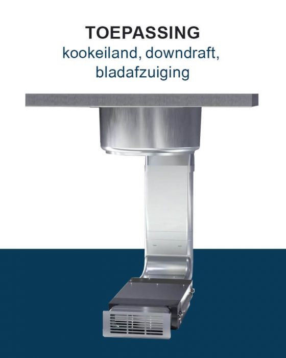 PuriVent DOMINO filter voor kookplaat met ingebouwde afzuiging - 420 m3/h - 220 x 92mm
